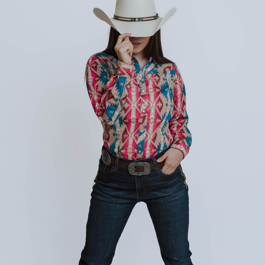 Blusa Wrangler Estampada Checotah Khaki 066
