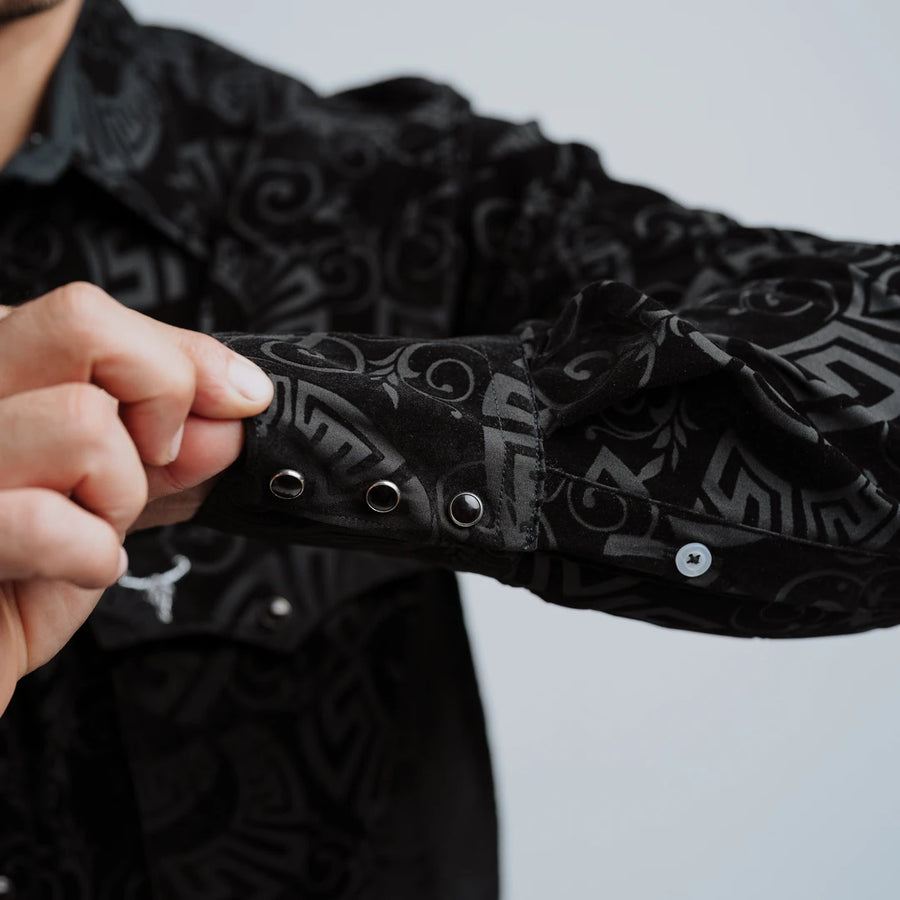 Camisa Cactus Estampada Negra Flock 112