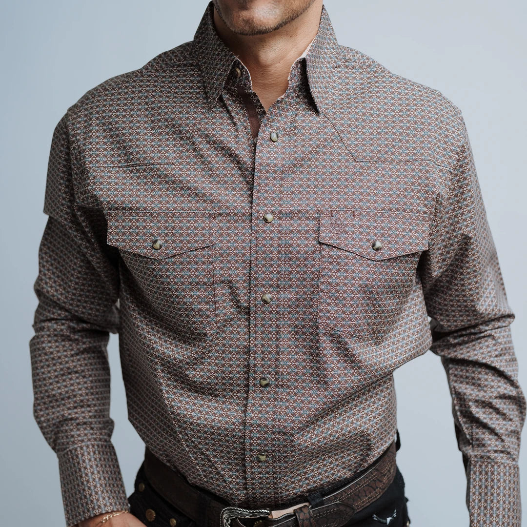 Camisa Wrangler George Strait Est Marron 234