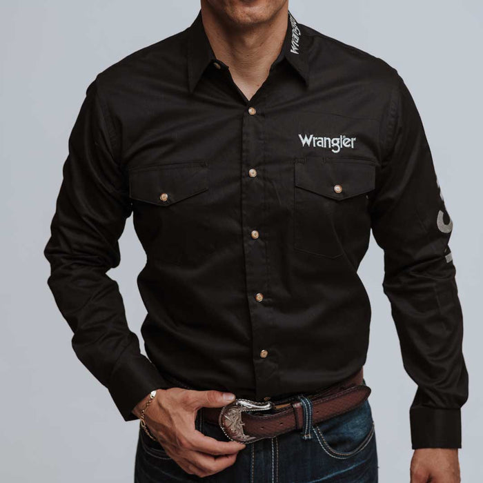 Camisa Wrangler Bordada Logo Negra 047