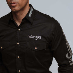 Camisa Wranlger Estilo: Bordada Logo Negra 047