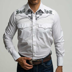 Camisa Cactus Bord Blanco Plata 088