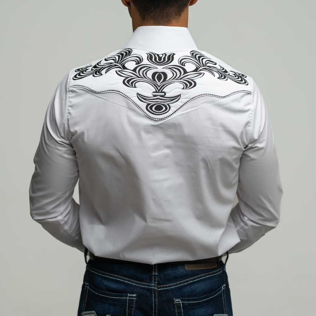 Camisa Cactus Bord Blanco Plata 088