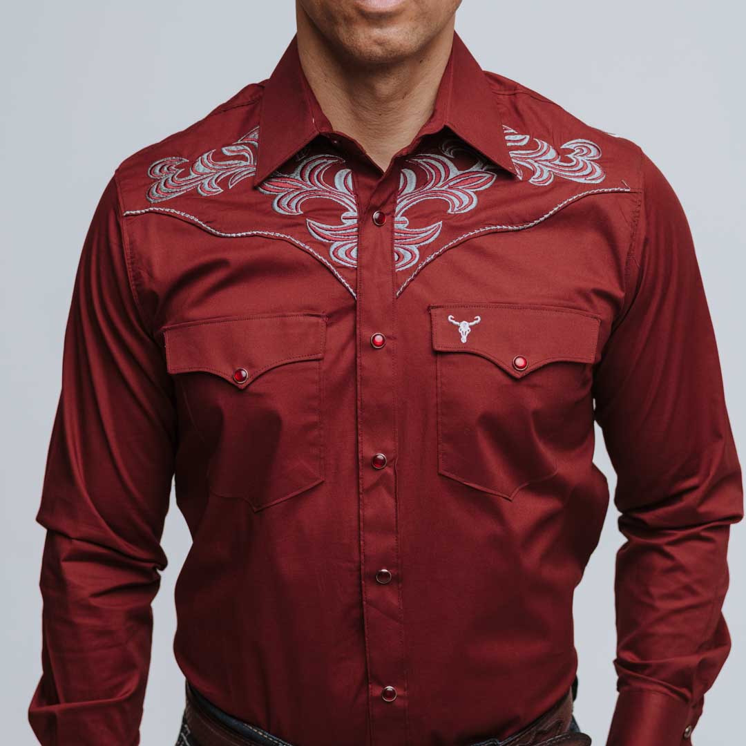 Camisa Cactus Bord Vino Plata 089