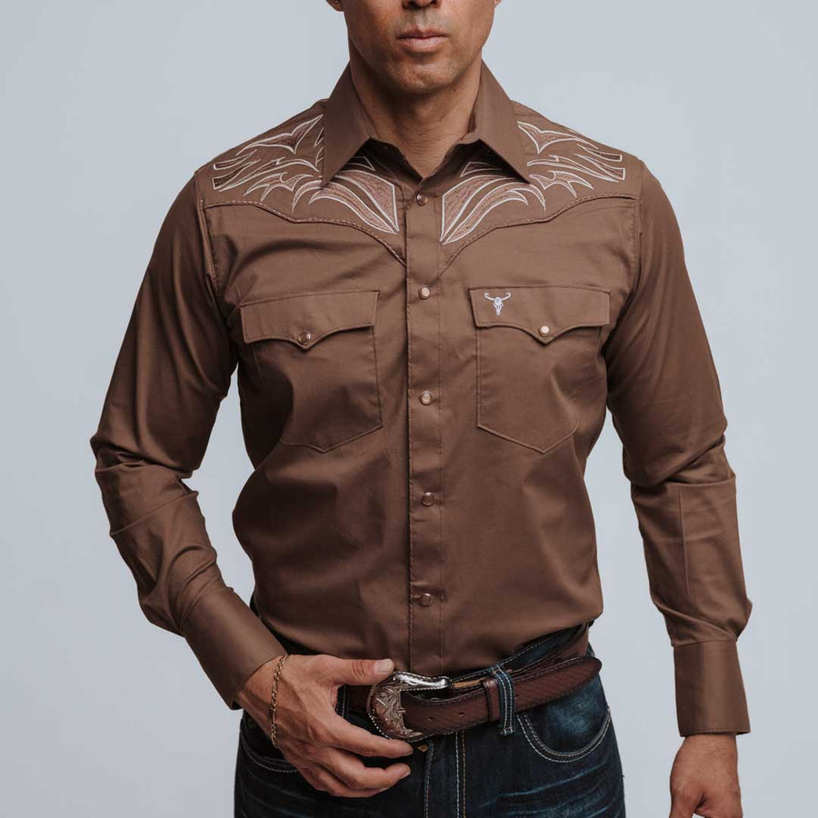 Camisa Cactus Bord Moka 086