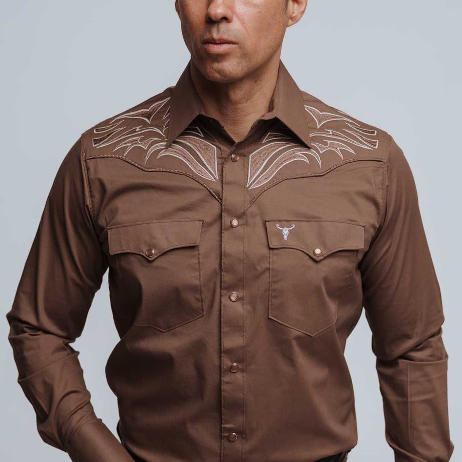 Camisa Cactus Bord Moka 086
