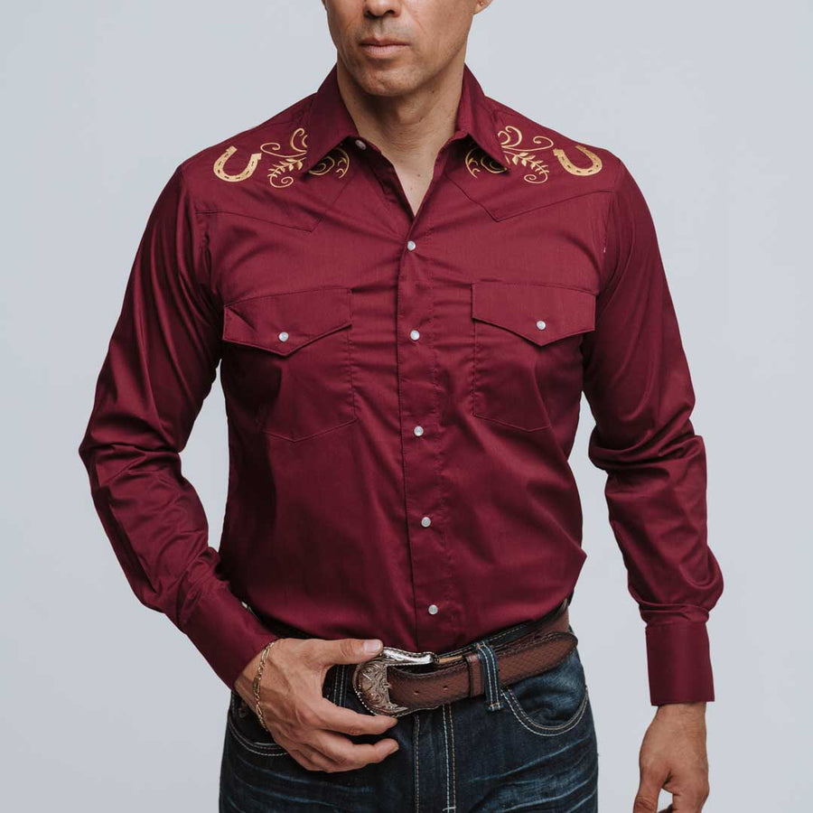 Camisa Hannover Bord Herrad Vino 213