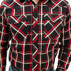 Camisa Bochi Cuadros Negra Roja 002