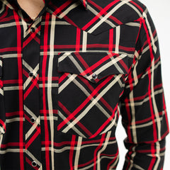 Camisa Bochi Cuadros Negra Roja 002