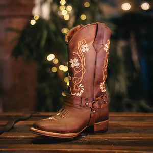 Bota Cruz De Hierro Flores Miel Mujer 002