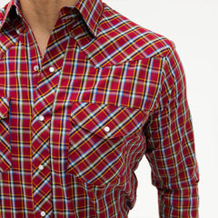 Camisa Hannover Cuadros Rojo Celeste 178