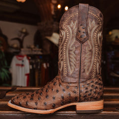 Bota Tejano Style Ave Ranch Rustic Café Print Hombre 001