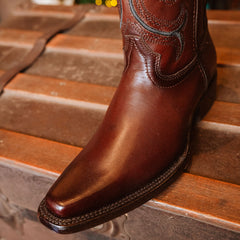 Bota Tejano Style Mestizo Bora Café Hombre 005