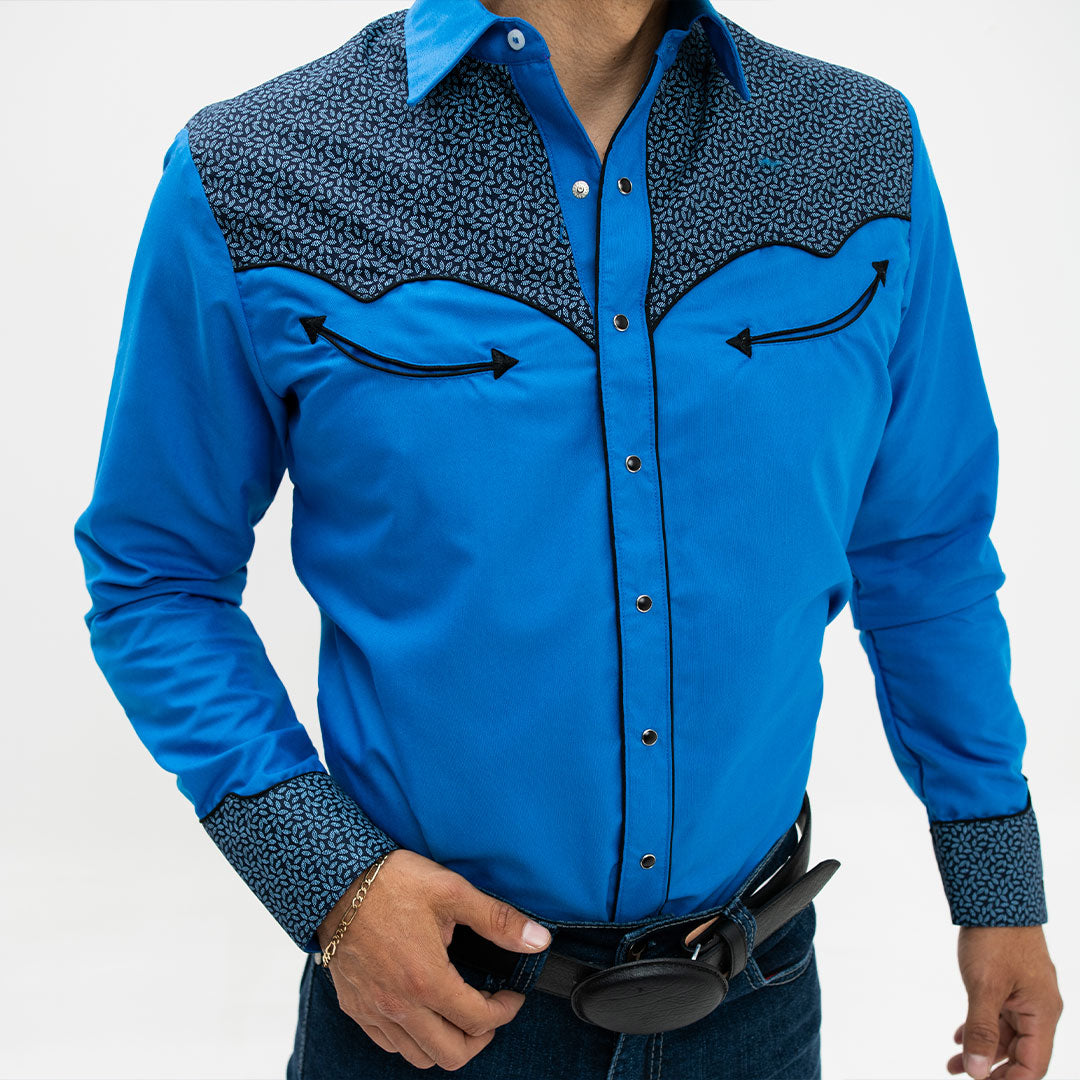 Camisa Wrangler Checotah Turquesa 136 - Very Vaquero