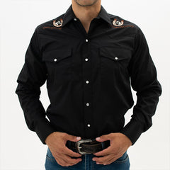 Camisa Vaquera Hannover Bordada Caballo Negro HAN1143 - Very Vaquero