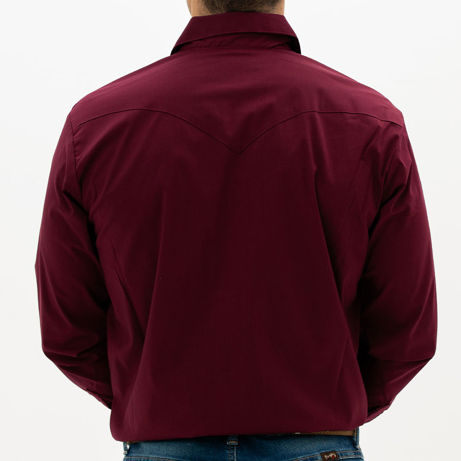 Camisa Vaquera Hannover Lisa Basica Vino Stretch HAN1101 - Very Vaquero