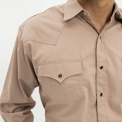 Camisa Vaquera Wrangler Basica Lisa Khaki 045