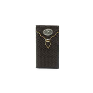 Cartera Tombstone Larga Grabada/Concho Café 002016