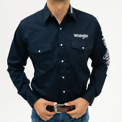 Camisa Wrangler Bordada Logo Marino 149