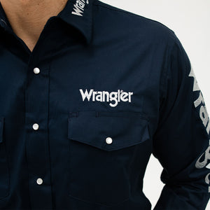 Camisa Wrangler Bordada Logo Marino 149