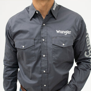 Camisa Wrangler Bordada Logo Gris 150