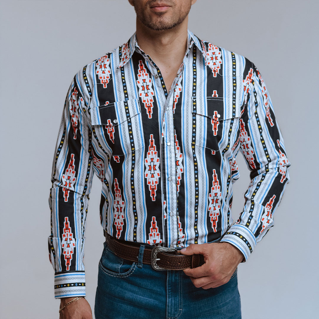 Camisa Wrangler Checotah Bco Neg 162