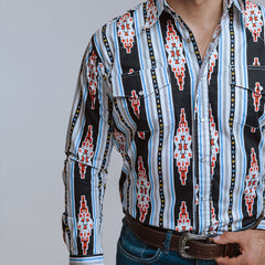 Camisa Wrangler Checotah Bco Neg 162