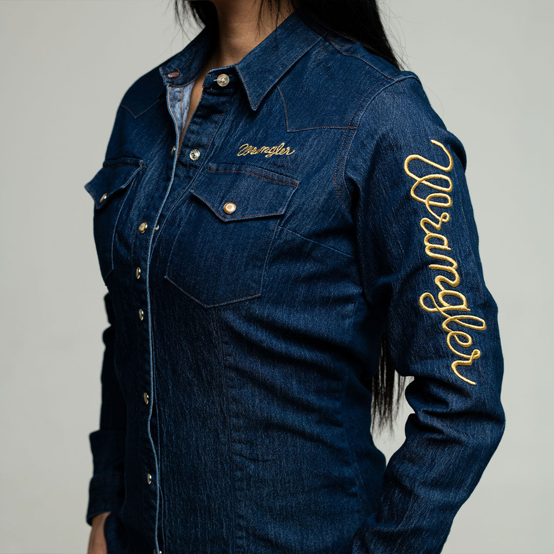 Blusa Wrangler Mezclilla Buckle Bord Logo 05